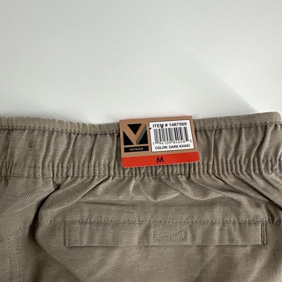 Voyager Men's Elastic Waist Shorts Size Medium Dark Khaki - Picture 3 of 5